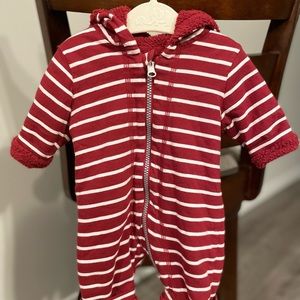 Hanna Andersson Sz 0-3 Months Baby Two In One Reversible Fleece Sherpa Bunting